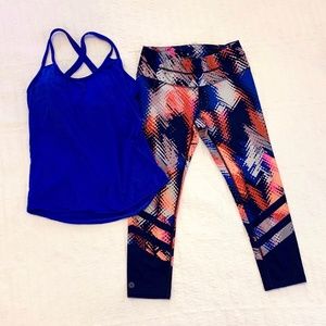 Athleta Capri Legging, Tank with Built in Bra
